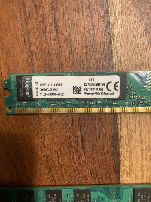 RAM памет Kingston 2GB DDR2 KVR800D2N6/2G  - 2 броя