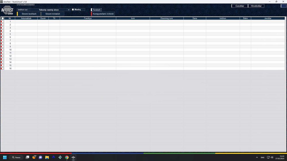 Avto Maktablarda AvtoTest v5.0 Programmasini O'rnatib Beramiz