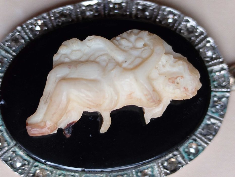 Pandantiv vechi din aur si argint cu diamante naturale