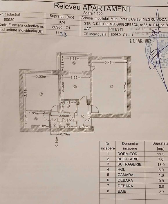 Apartament 2 camere Eremia Grigorescu, etaj 2/4, direct proprietar