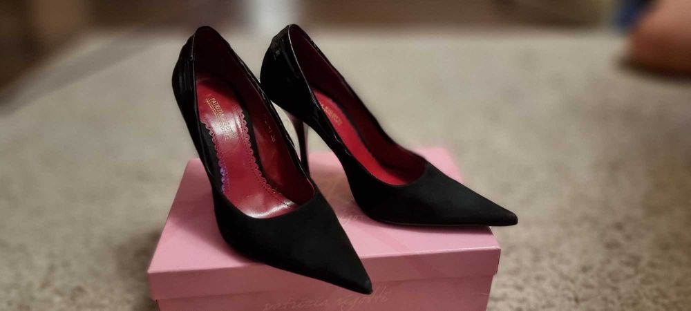 Pantofi piele nubuc, eleganti, cu toc subtire, Patrizia Rigotti, 38