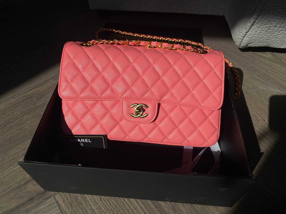 Geantă Chanel din Piele Roz, Poseta Chanel din Piele Granulată