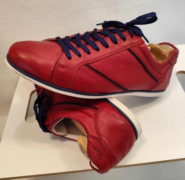Pantofi sport casual 44 premium Wojas NOI piele naturala moale rosu