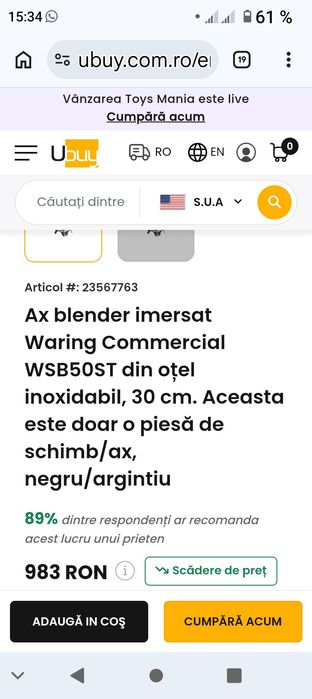 Vând blender raw smeg, robot coupe-waring