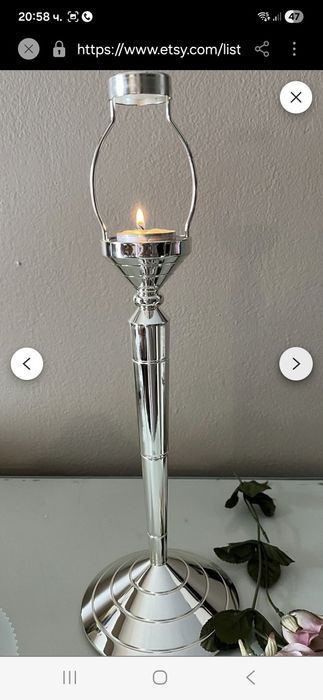 Ношна лампа работи със свещт