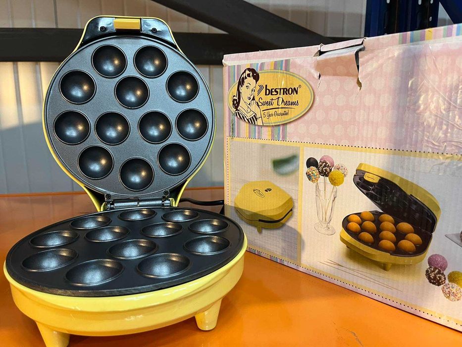 Bestron 700W Жълт ретро кейк поп уред с иконом за кейк поп
