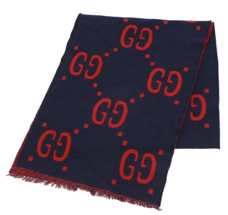 GG jacquard wool silk scarf/ Gucci шал