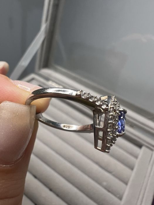 Inel cu tanzanit natural & zircon – argint 925