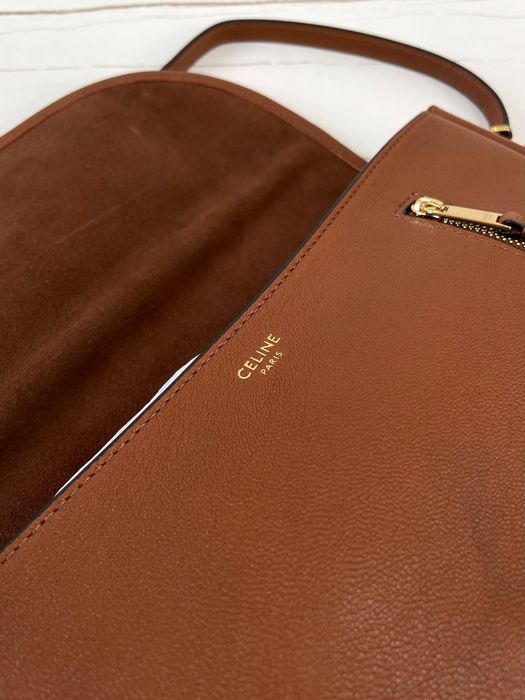 CELINE Soft Triomphe Halfmoon in Shiny Lambskin