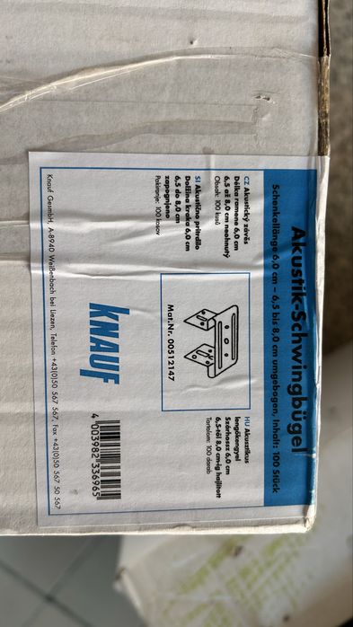 140 buc Bride noi rigips/gips carton KNAUF 6.5x8 cm + benzi izolare