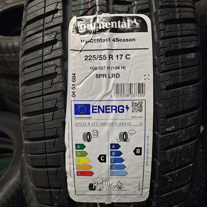 4 Нови бусови гуми 225/55R17C Continental VanCon 4Season 109H DOT4025