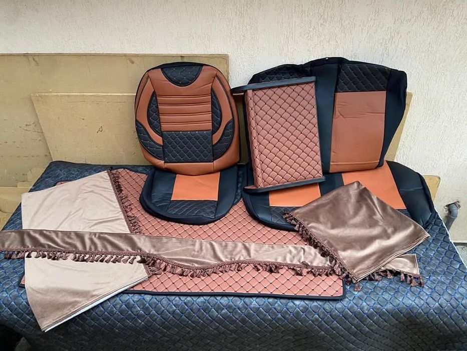 Пердета (завеси) за бус. Масички. Кожен стелки.