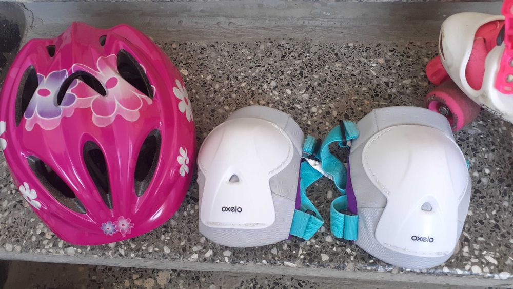 Кънки за момиче от 33 до 37 номер-разтягат се!И к-кт протектори!