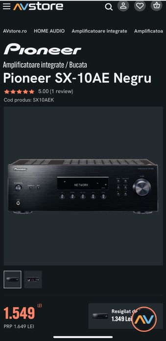 Receiver Stereo Pioneer SX 10AE Bluetooth