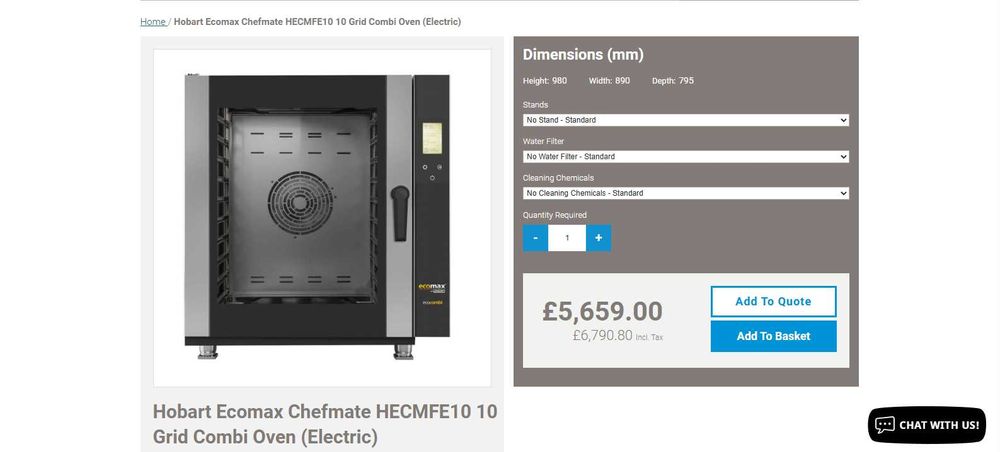 Hobart Ecomax Chefmate - Cuptor convectie, convectomat 10 tavi