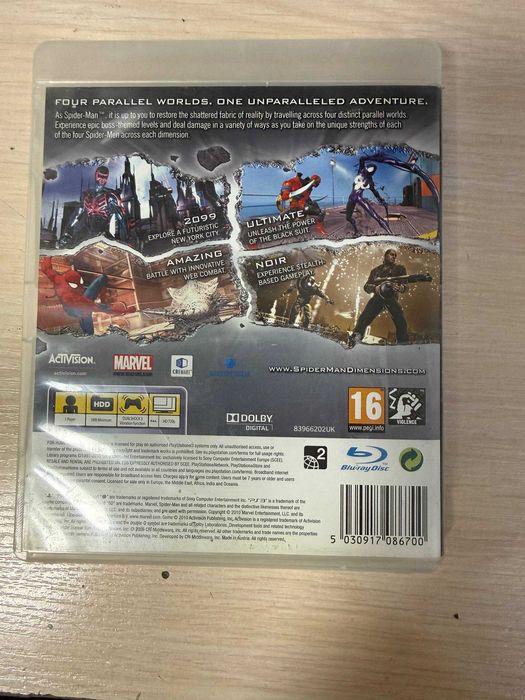 PS3 диск; Редкий диск Spider Man Shattered Dimensions