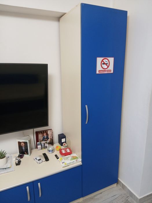 Camera tineret pal melaminat crem si albastru
