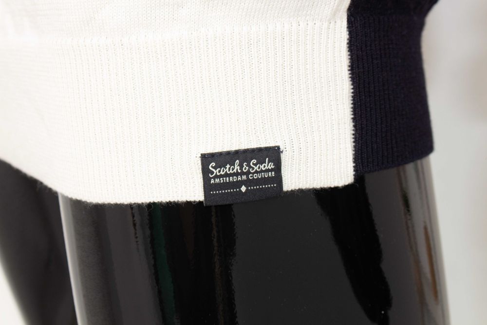 Scotch & Soda мъжки пуловер от 100% вълна синьо и екрю L