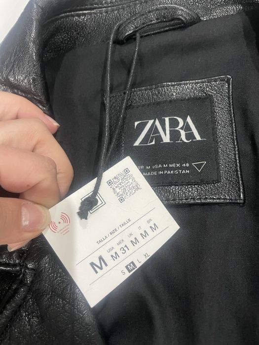 Geaca din piele 100% Zara