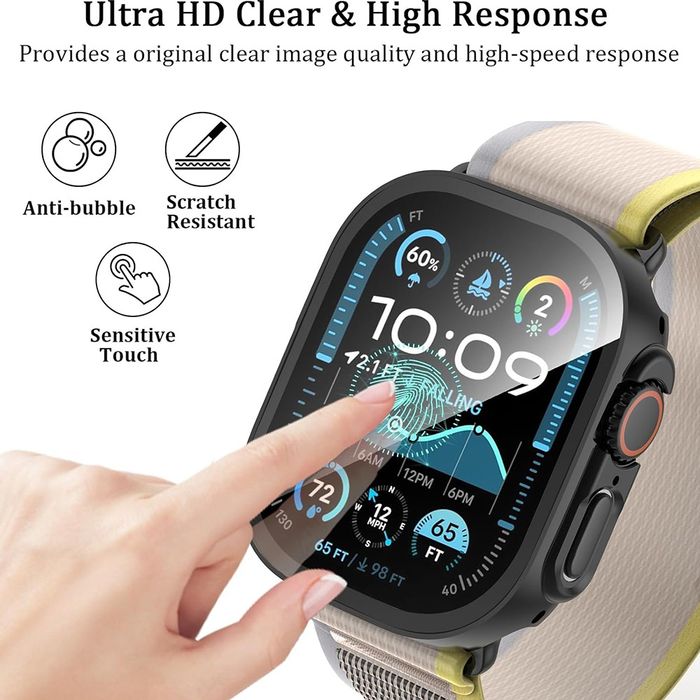 Apple Watch Ultra / Series 11 10 / SE / Мек силиконов кейс с протектор