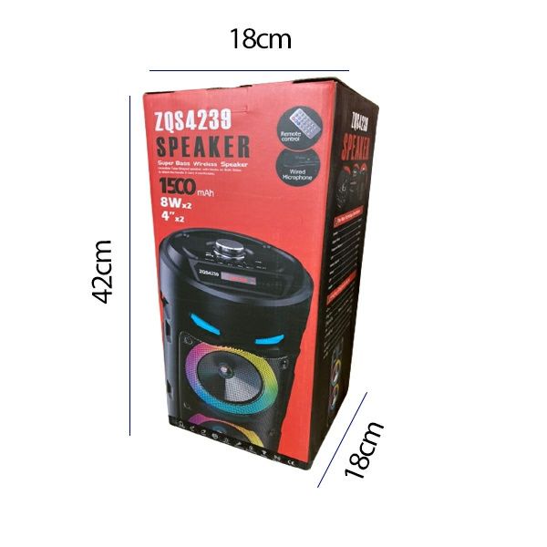 БЕПУЛ Доставка,Янги Колонкалар ZQS4239(42см)+Микрофон, Арзон Нархларда