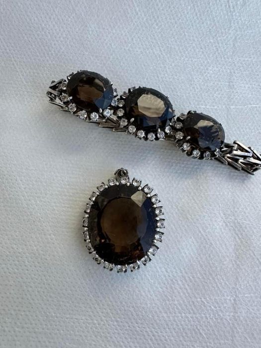 Bratara si pandantiv argint cuart safire