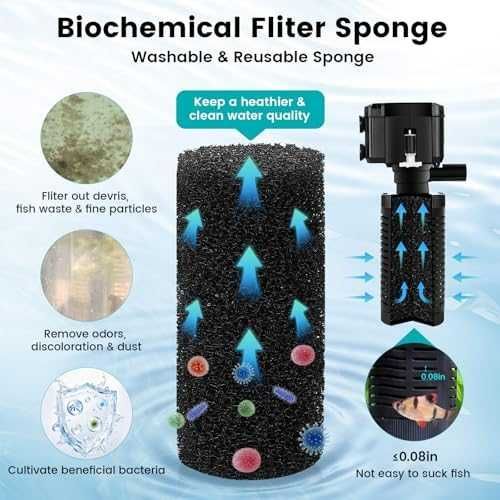 Нов Вътрешен филтър за аквариум 4 в 1 аерация вълни циркулация 15W