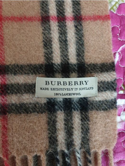 Fular camel bej tartan lana Burberry