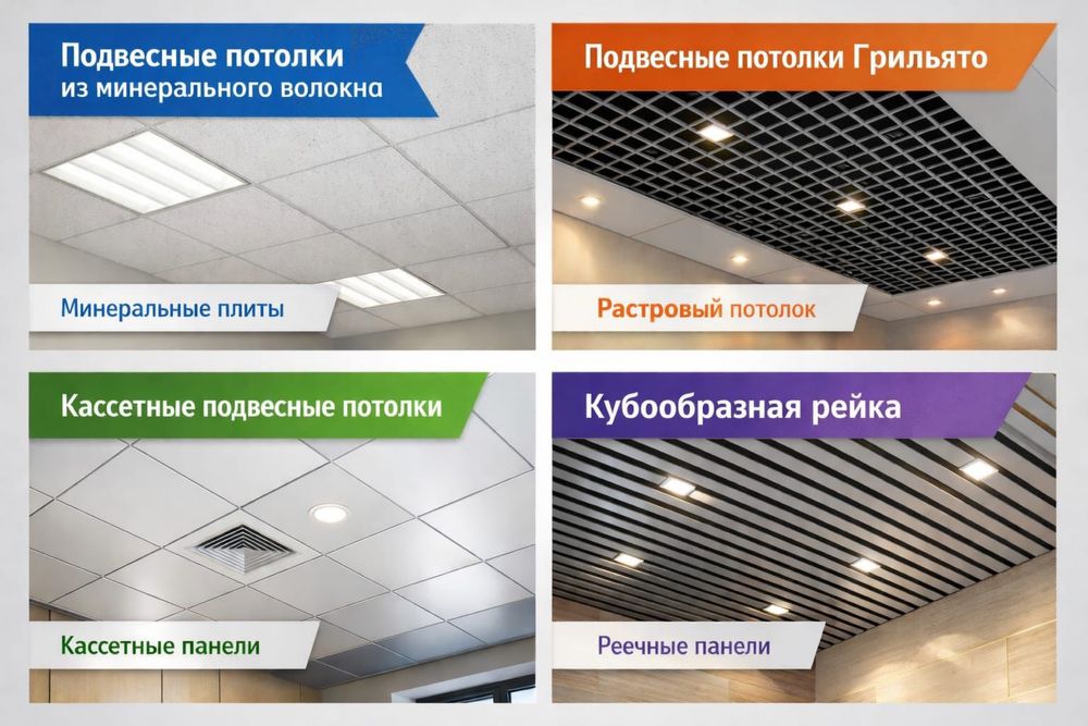 Подвесные потолки всех видов