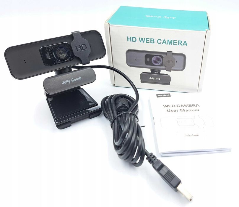 Jelly Comb уеб камера Full HD 1080P за видео разговори, сребърно черна