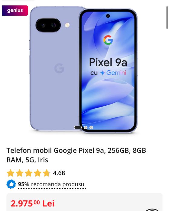 Google Pixel 9a, 256GB, 8GB RAM, 5G, Iris, SIGILAT