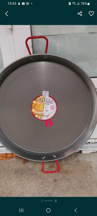 Tigaie Paella oțel finisat 55cm + trepied Promo 235 lei 30/34/36/38/40