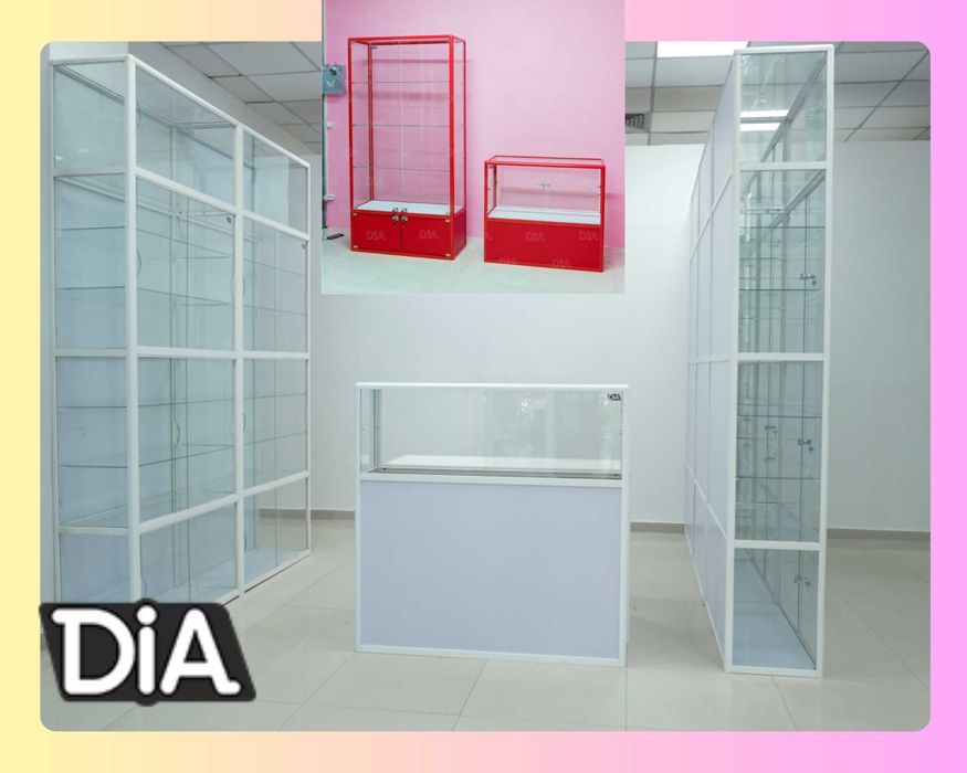 Прилавок витрина из профиля и стекла, торговые витрины для магазина