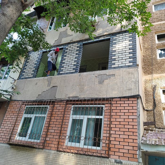 Кладка балкона g'isht teramiz кладка облицовочный кирпича профессионал