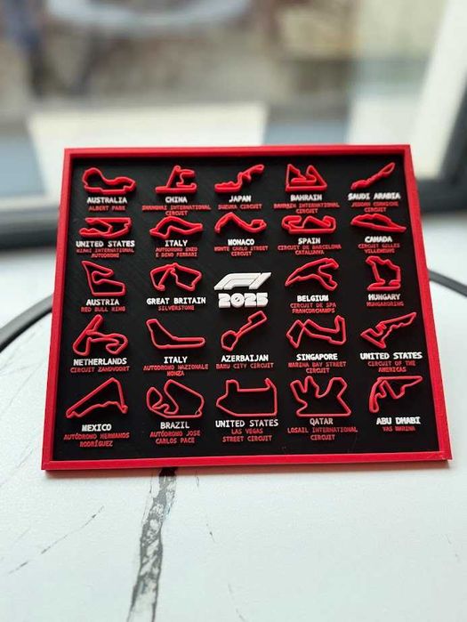 Placă decorativă F1 2025 | Cadou perfect pentru fanii Formula 1