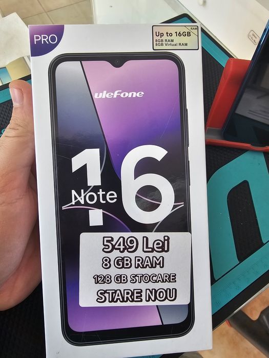 Ulefone Note 16 Pro, 8/128 GB, Nou, 2 ani garanție