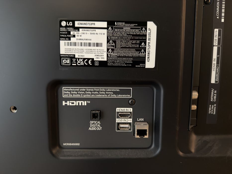 Televizor LG NanoCell 43NANO753PR, 108 cm, Smart, 4K Ultra HD, Clasa G