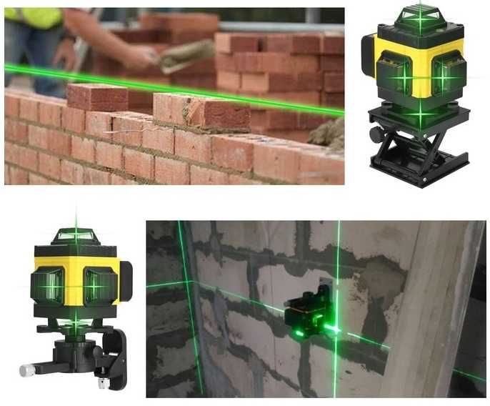 * NIVELA LASER 16 Linii 4D 360° Profesionala, 2 acumulatori, Model NOU