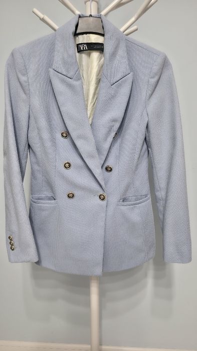 Sacou elegant Zara bleu deschis,cambrat, marimea S