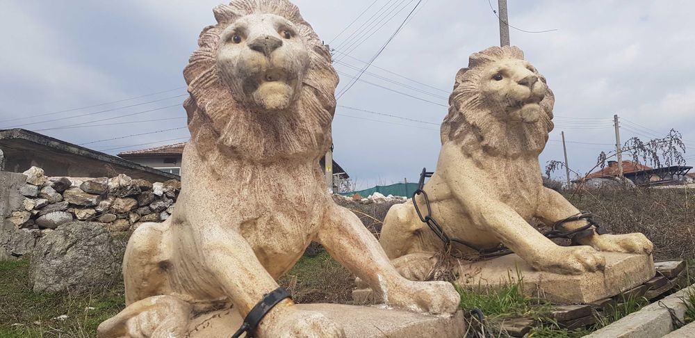 Статоя лъв гипсов