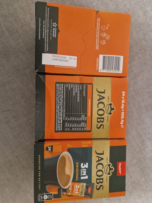 Set  Cafea Jacobs instant 3 în 1 caramel 24 plicuri