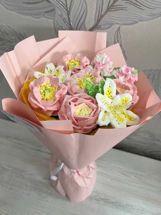 Цветы из зефира розы лилии пионы