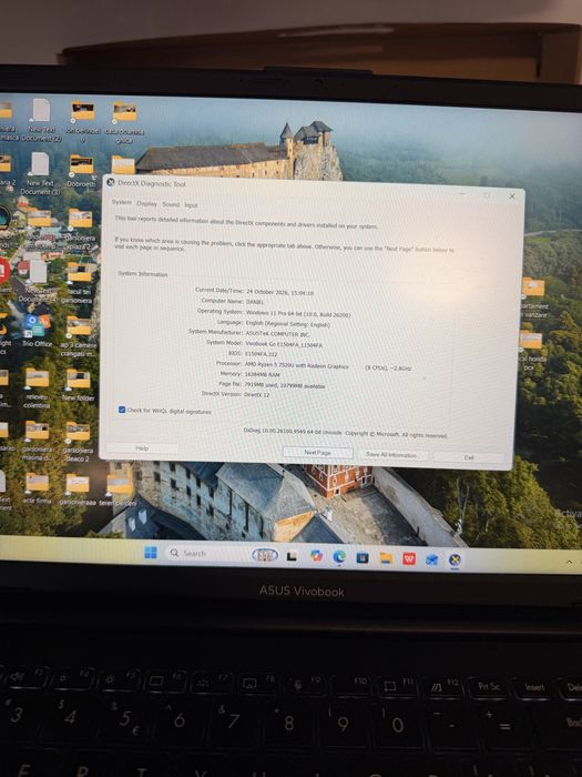 Laptop Asus vivobook go 15 - Ryzen 5 16gb ram ssd 512. Garantie