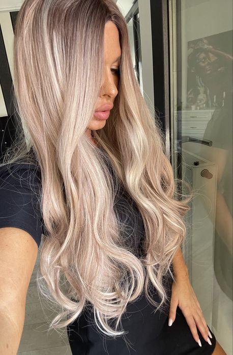 Peruca  lunga  blonda semi naturala balayage