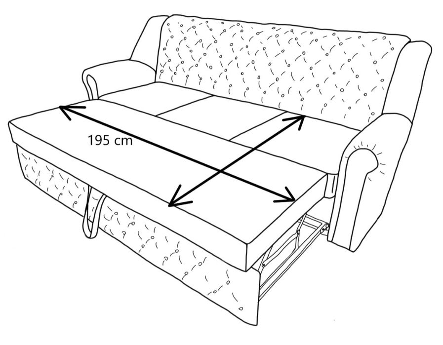 Canapea extensibila 3 locuri Ferdinand, gri, 237 x 90 x 105 cm