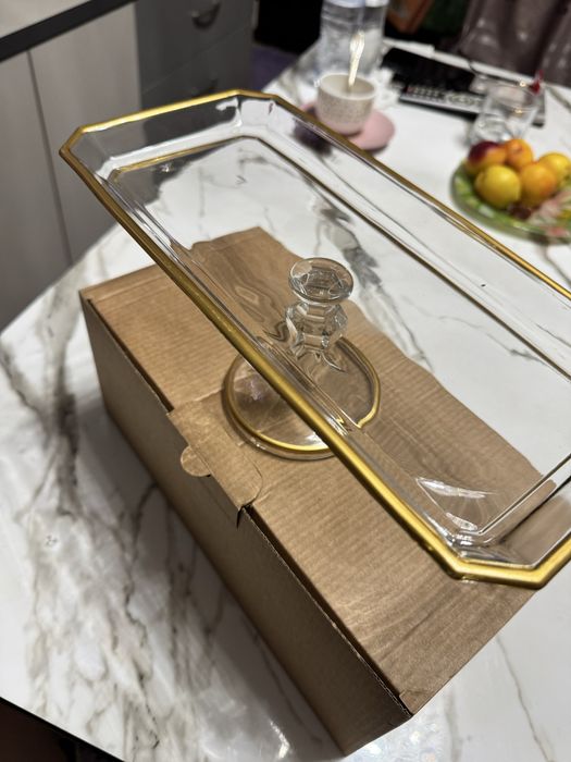 Ваза для фруктов стеклянная