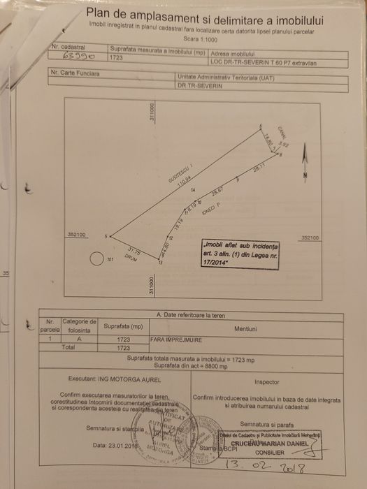 Teren de vânzare DT Severin Schela Magheru, 8800 mp, 7 euro mp negociabil