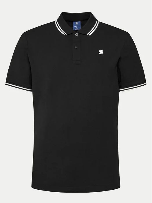 Тениска с яка G-star Raw Dunda Slim S , L черна мъжка