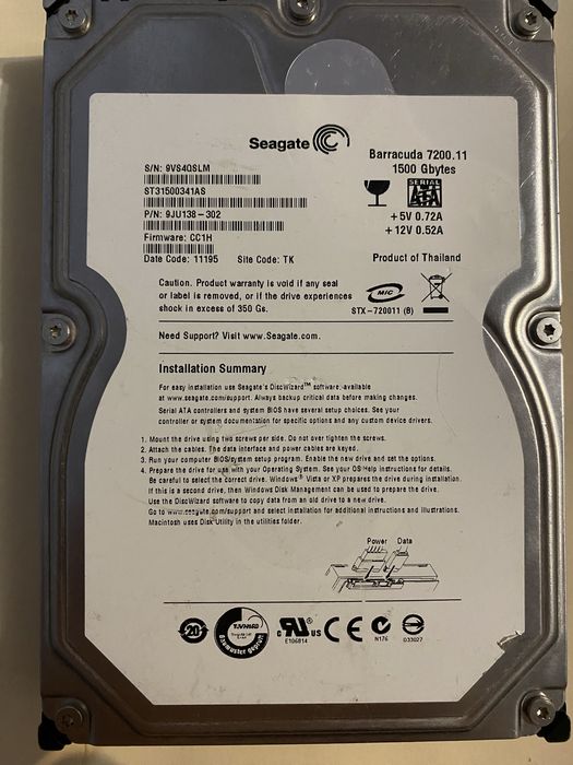 HDD Seagate 1.5 TB (1500GB) - Testat, Stare Perfectă