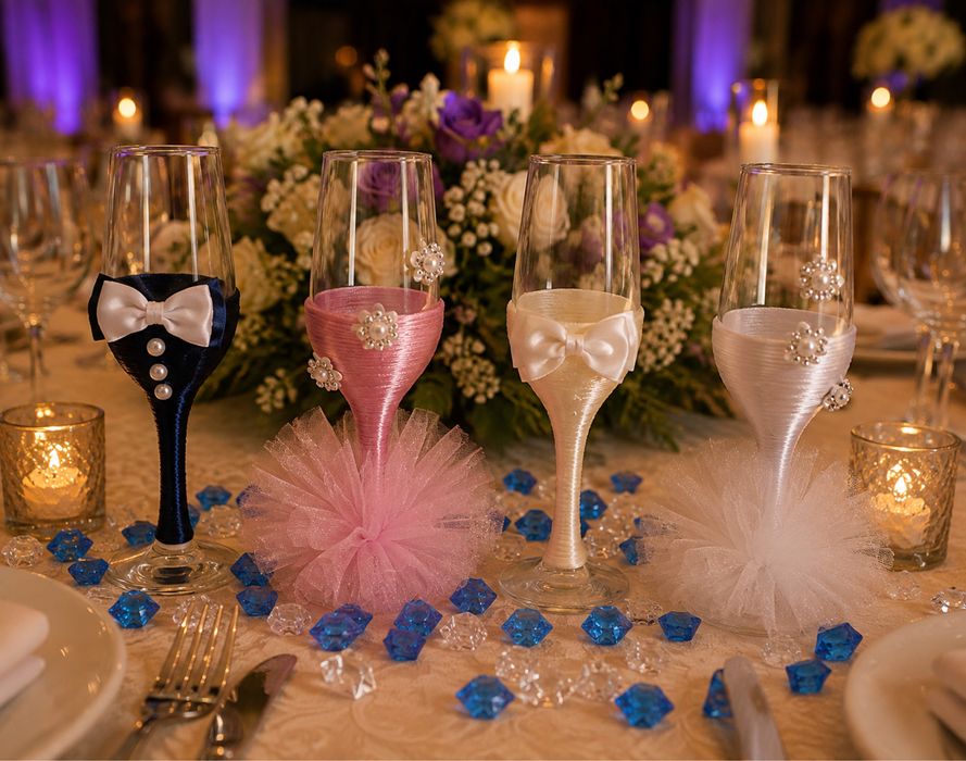 Pahare elegante nunta /botez  diverse modele